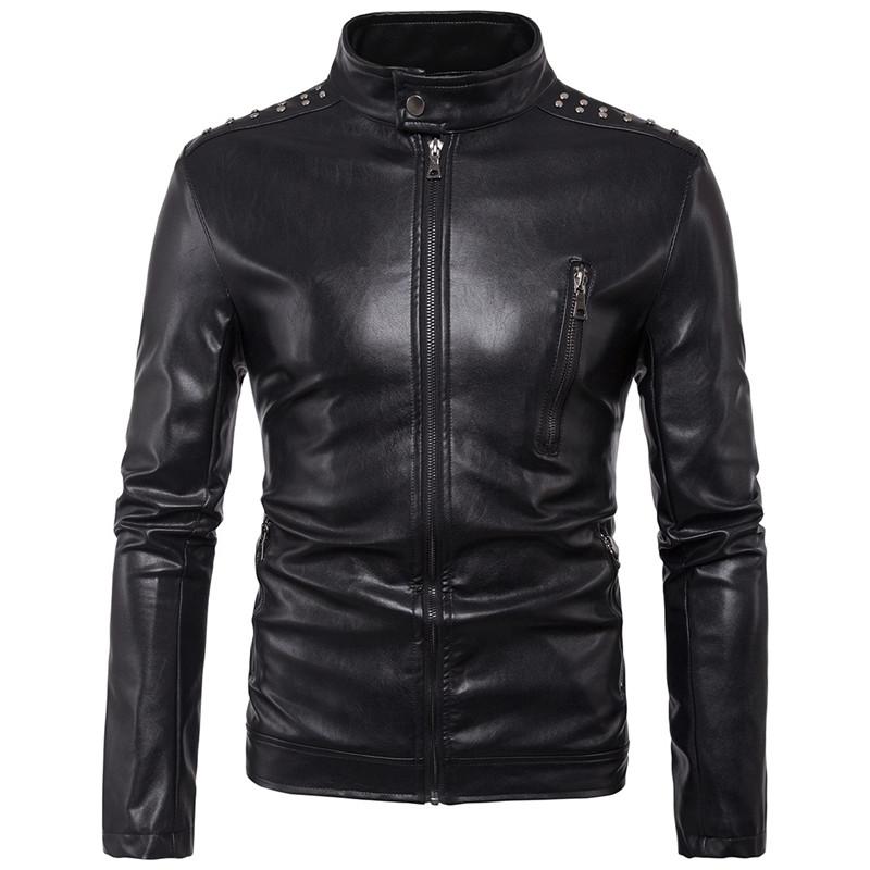 Men's Fur & Faux Spring And Autumn Motorcycle Leather Jacket Solid Color Stand Collar PU Windproof Coat -5XL, Black
Men's Fur & Faux Spring And Autumn Motorcycle Leather Jacket Solid Color Stand Collar PU Windproof Coat -5XL, Black