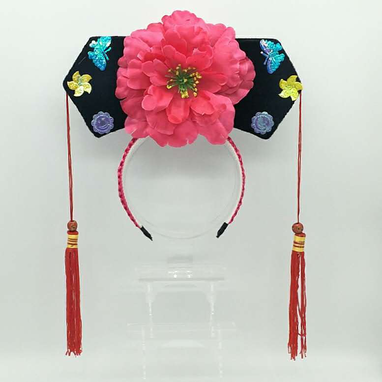 Children's with Hat Manchu Gege Flag Qing Dynasty Hairband Girl's Ancient Head Props, Red
Children's with Hat Manchu Gege Flag Qing Dynasty Hairband Girl's Ancient Head Props, Red