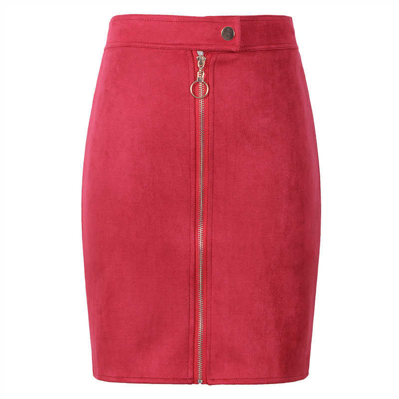 Neophil Women Suede Mini Pencil Skirts Female Vintage Style Summer Front Zipper Button Ladies Short Tutu Saia S1911 210621