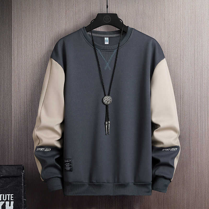 Spring Men Sweatshirt Casual Hip Hop Streetwear Loose Hoodies Mens Hoodie Patchwork Pullover Tops Male Autumn Tracksuit 210927