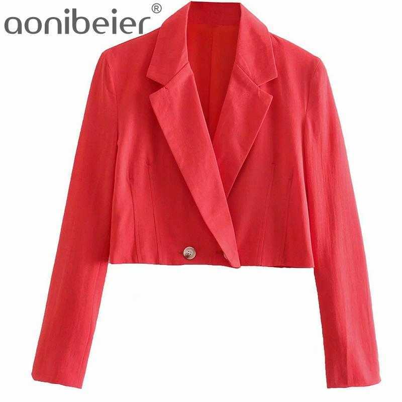 Summer Red Women Cropped Blazers Fashion Notched Collar Double Breasted Long Sleeve Casual Suit Jacket Female Tops 210604, Skirts
Summer Red Women Cropped Blazers Fashion Notched Collar Double Breasted Long Sleeve Casual Suit Jacket Female Tops 210604, Skirts