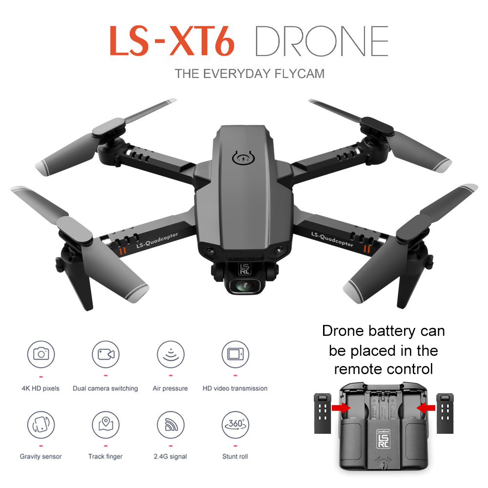 XT6 Mini Rc Drone WiFi Mobile Control FPV 4K Dual HD Camera Foldable Arm Quadcopter Hight Hold Mode One Key Return Drone For Kid
XT6 Mini Rc Drone WiFi Mobile Control FPV 4K Dual HD Camera Foldable Arm Quadcopter Hight Hold Mode One Key Return Drone For Kid