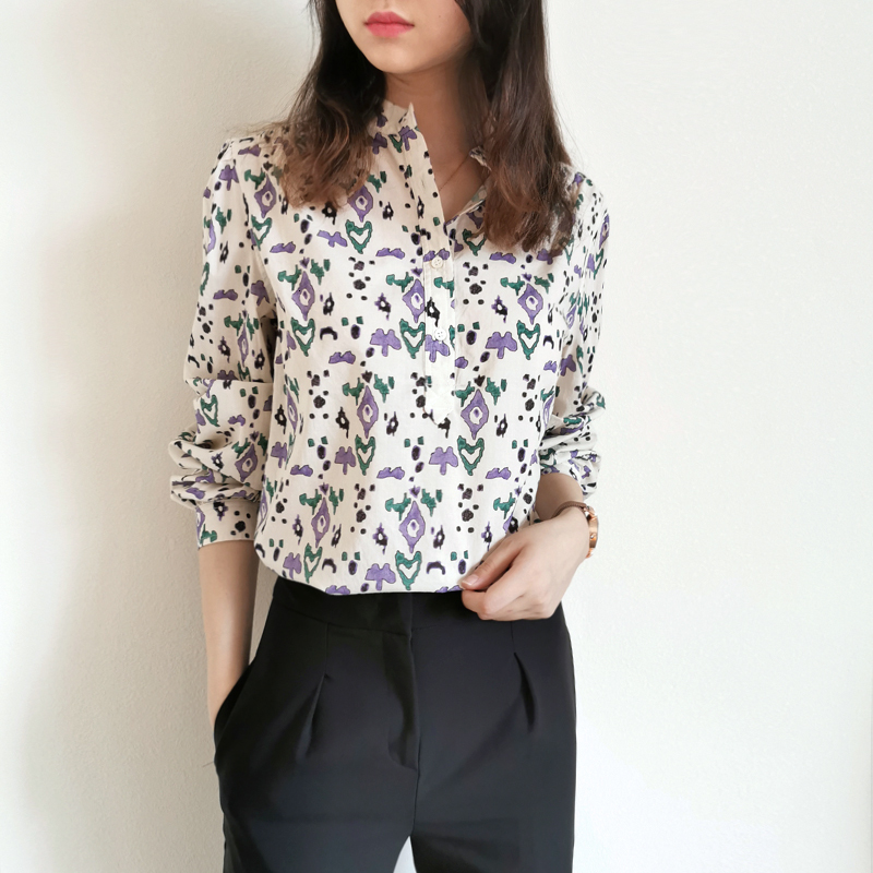 2021 New Women's O-neck Blouse Printed Long Sleeve Early Autumn Buttons Shirt Zvu7, Black
2021 New Women's O-neck Blouse Printed Long Sleeve Early Autumn Buttons Shirt Zvu7, Black