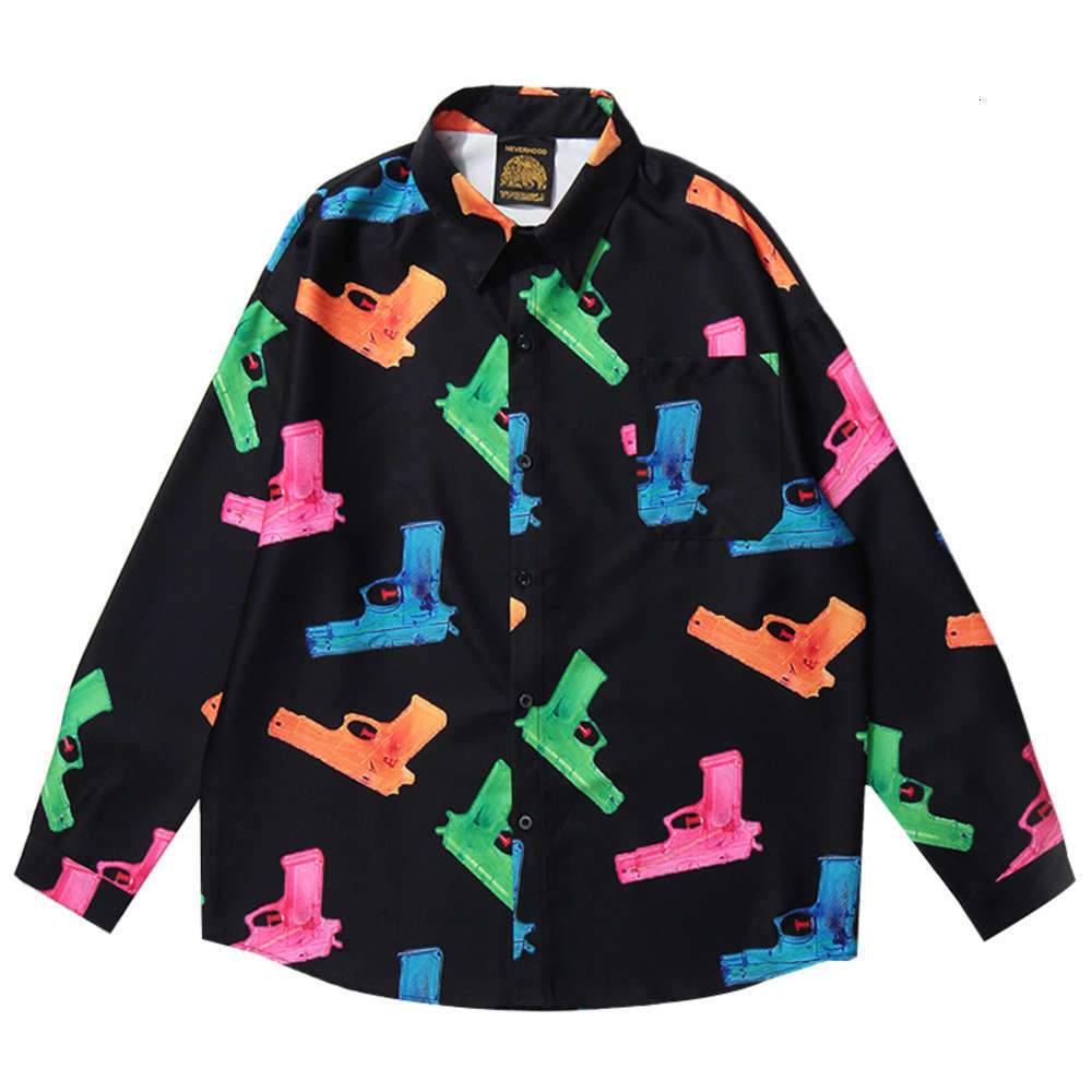 Fashion brand ins Harajuku style printed long sleeve men's high street loose drape casual shirt coat, White;black
Fashion brand ins Harajuku style printed long sleeve men's high street loose drape casual shirt coat, White;black