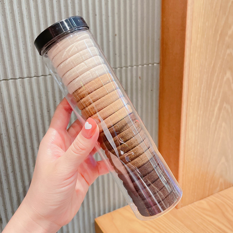 20pcs/set Milk Coffee Color Towel Ring Hair Ties Ponytail Holders Rubber Band Colorful Headband Hairs Bands For Girls Hair Accessories