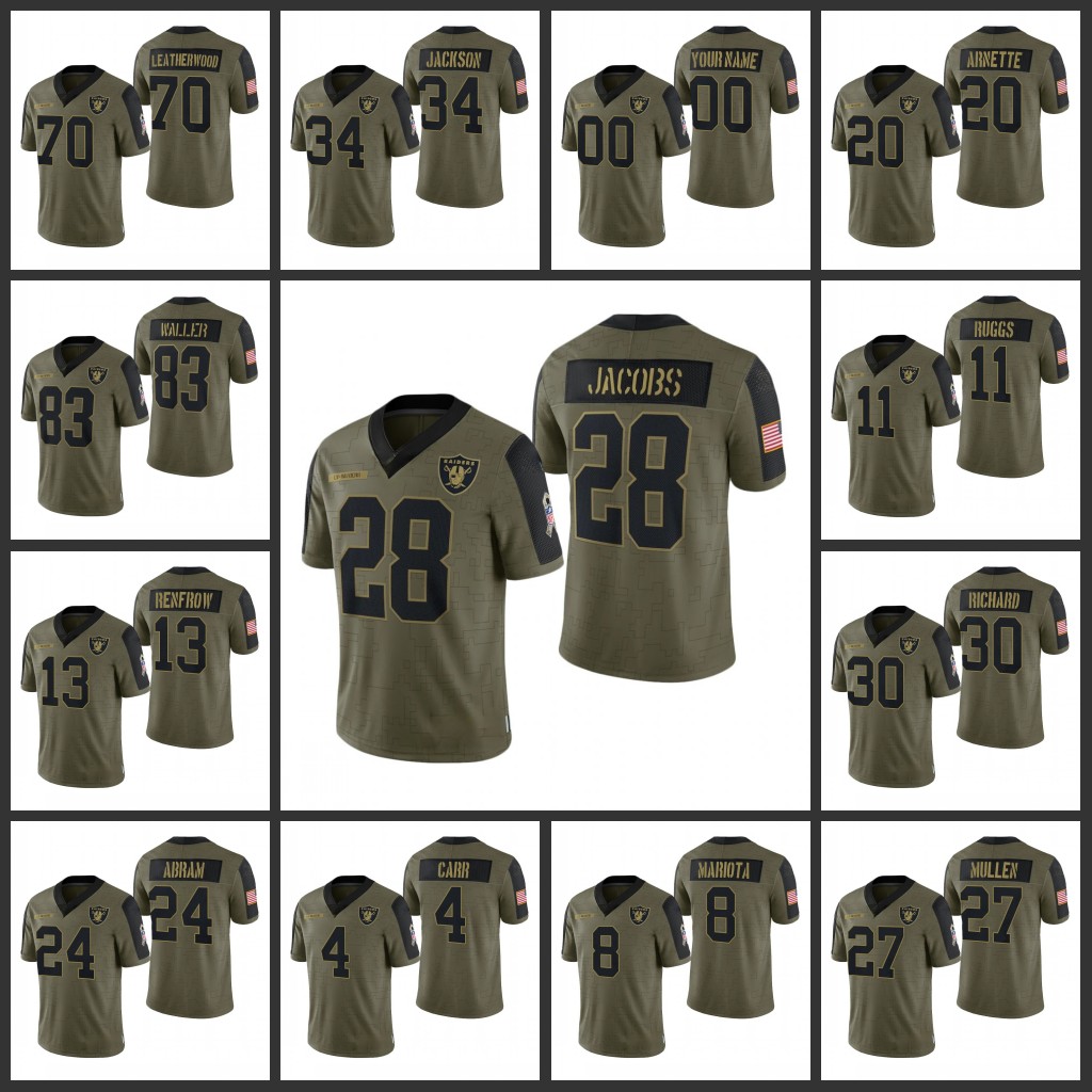 Las VegasRaidersMen Women Youth #28 Josh Jacobs 83 Darren Waller 34 Bo Jackson Olive Limited Jersey 2021 Salute To Service
Las VegasRaidersMen Women Youth #28 Josh Jacobs 83 Darren Waller 34 Bo Jackson Olive Limited Jersey 2021 Salute To Service