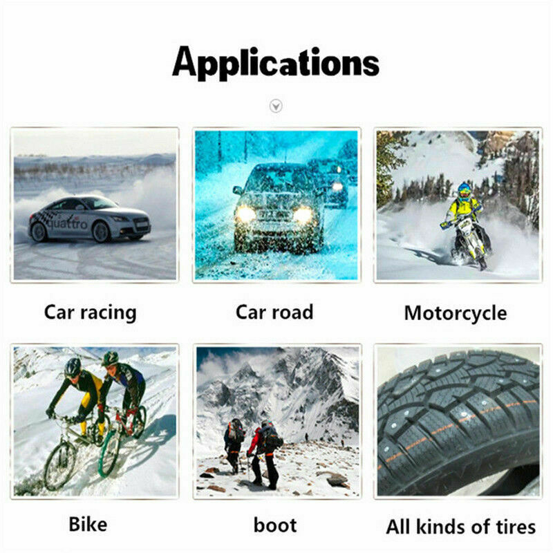10Pcs Car Alloy Studs Anti-Slip Screws Nails Auto Motorcycle Bike Truck Off-road Tyre Anti-ice Spikes Snow Sole Tire Cleats