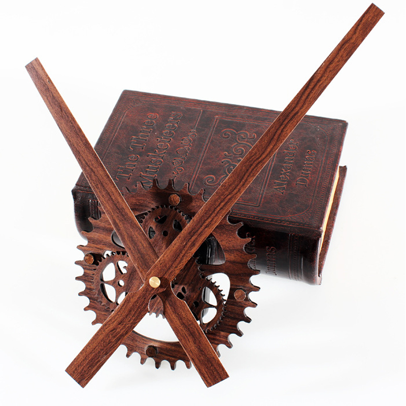 Wall Clock 30CM big pointer clock mechanism Wall Clocks saat Reloj retro wooden gear clocks hanging accessories mute kit 210309