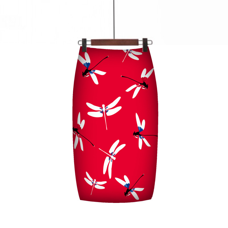 Digital Printed Pencil Skirt For Women Faldas Mujer Moda Floral Pencil Summer Midi Skirt Womens Skirts Female Falda Mujer 210306
