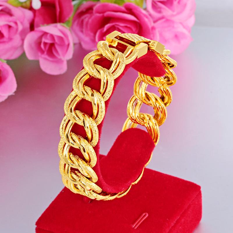 Link, Chain 17MM 24K Gold Plated Jewelry Sand Bracelet Double Buckle Watch Luxury Men WomenJewelry Wedding Gifts Bracelets
Link, Chain 17MM 24K Gold Plated Jewelry Sand Bracelet Double Buckle Watch Luxury Men WomenJewelry Wedding Gifts Bracelets