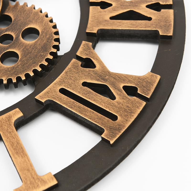 Wall Clocks Handmade Oversized 3D Retro Rustic Decorative Luxury Art Big Gear Wooden Vintage Large Clock On The Stereoscopic