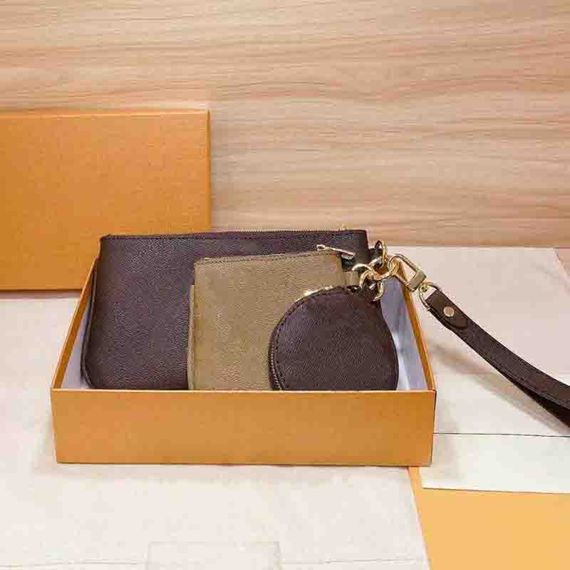 Luxurys Women Clutch Bags Designers Three Piece Set Bag High Quality Coin Purse Fashion Lady Handbag