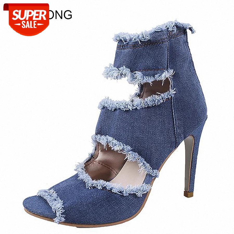 LCIZRONG Sexy 10CM High Heel Denim Sandals Women Peep Toe Rome Increasing Summer Ankle Boots Non-slip Thin Heels Ladies Sandals #CP3j, Black
LCIZRONG Sexy 10CM High Heel Denim Sandals Women Peep Toe Rome Increasing Summer Ankle Boots Non-slip Thin Heels Ladies Sandals #CP3j, Black