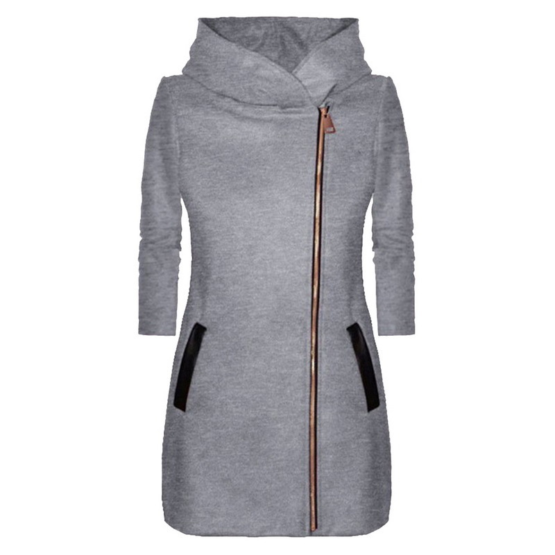 Women Autumn Winter Fleece Sweatshirt Hoodie Long Zipper Hoodies Jacket Pockets Coat Outwear Sudaderas Para Mujer 201019