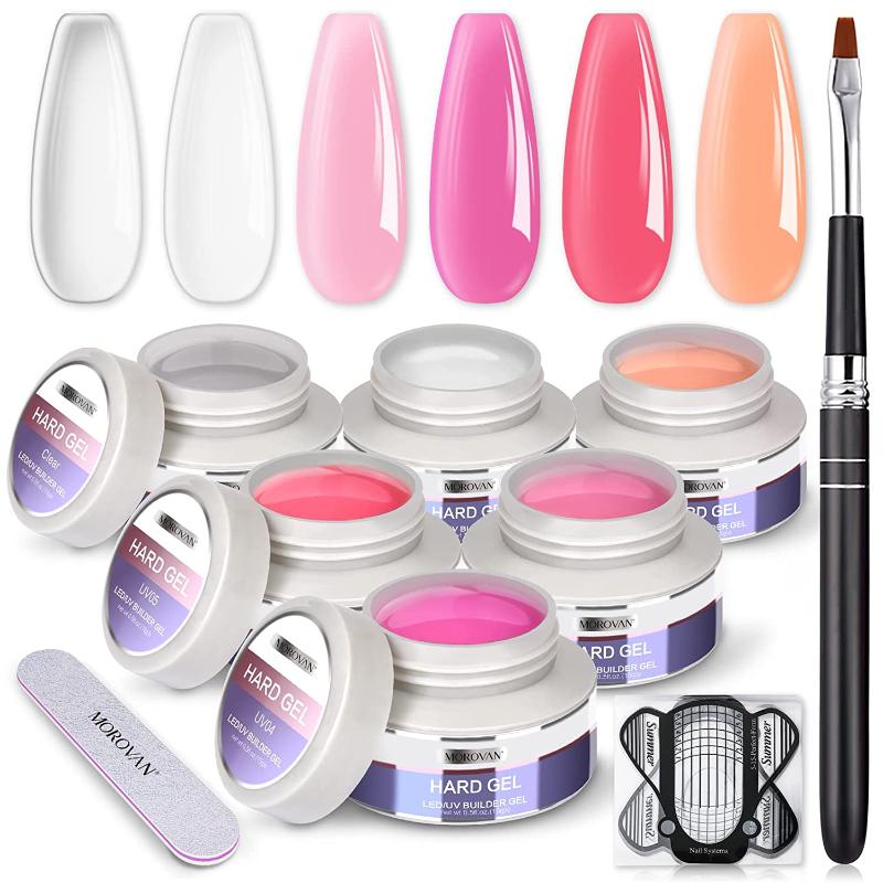Nail Gel Building Kit 6 Colors UV Extension Hard Set With Forms Brush For Art Supplies, Red;pink
Nail Gel Building Kit 6 Colors UV Extension Hard Set With Forms Brush For Art Supplies, Red;pink