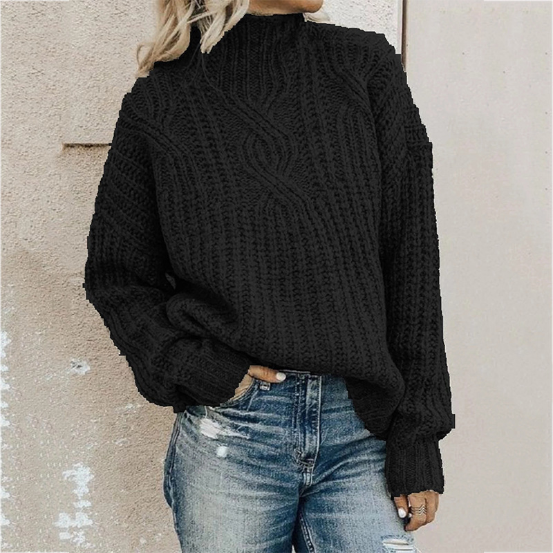 2021 New European American sweater Women turtleneck Knit Pullover Sweaters ladies Twist Top Autumn Winter sweater 210218