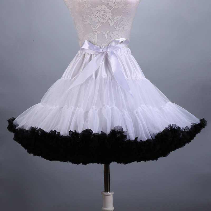 Adult Short Tulle Pettiskirt Colorful Tutu Skirt Crinoline Jupon Saia for Women 210306