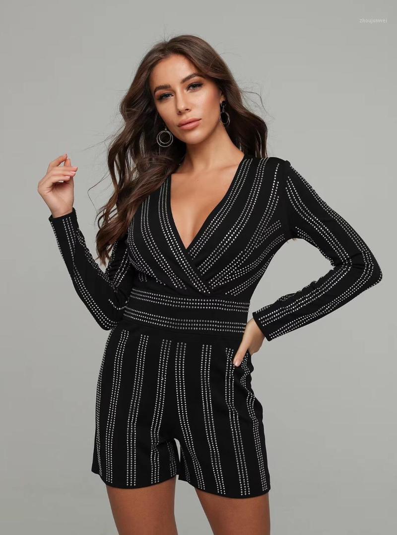 Women's Jumpsuits & Rompers Women Sexy V Neck Striped Tompers Bodysuit One Piece Designer Long Sleeve Party Playsuit, Black
Women's Jumpsuits & Rompers Women Sexy V Neck Striped Tompers Bodysuit One Piece Designer Long Sleeve Party Playsuit, Black