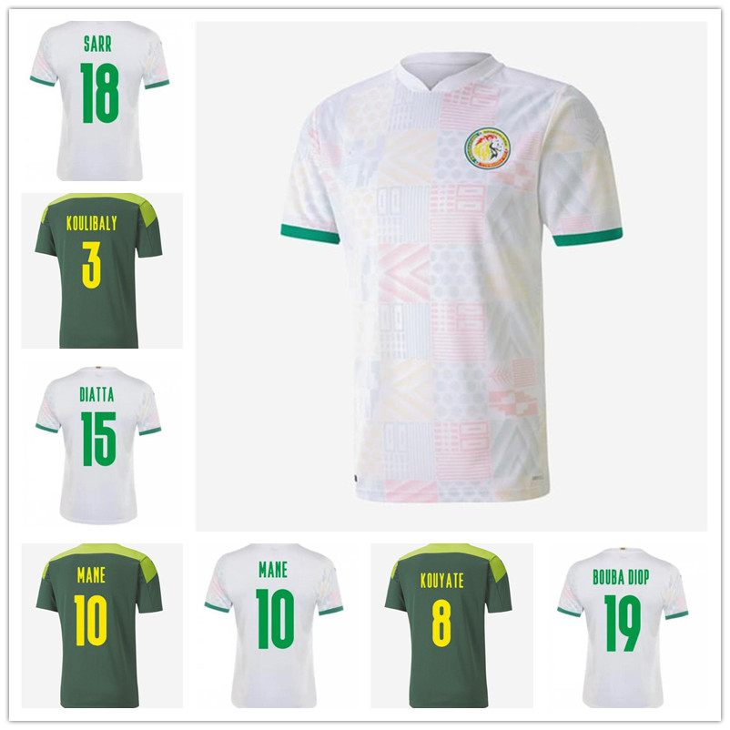2021 Senegal Soccer Jersey 2020-21 20 21 home white away green Balde KOULIBALY MANE jerseys uniforms kits Football shirt