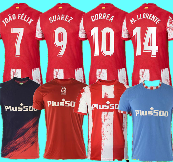 21 22 Atletico Soccer Jerseys 75th anniversary Madrid 75 Anos JOAO FELIX SUAREZ, Home
21 22 Atletico Soccer Jerseys 75th anniversary Madrid 75 Anos JOAO FELIX SUAREZ, Home
