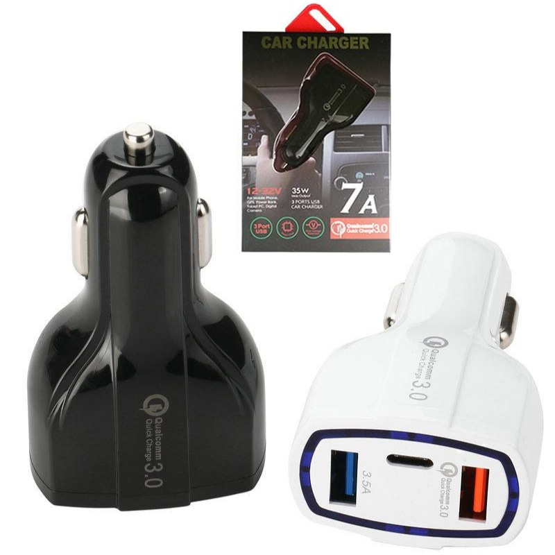 Fast Charge Car Charger 35W 7A 3 Ports Car Charger Type C And USB Charger Qualcomm Quick Charge 3.0 Technology For Mobile Phone Tablet
Fast Charge Car Charger 35W 7A 3 Ports Car Charger Type C And USB Charger Qualcomm Quick Charge 3.0 Technology For Mobile Phone Tablet