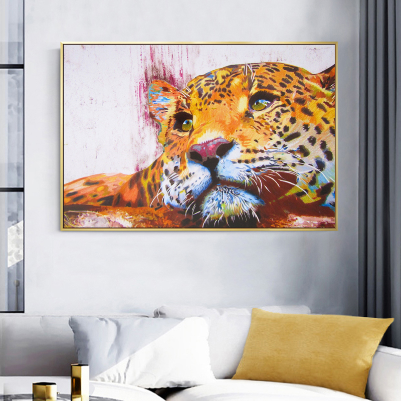 Leopard Pictures Canvas Painting Colorful Abstract Animal Posters And Prints Wall Art For Living Room Home Decoration