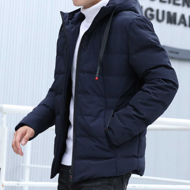 Mens Warm Parka Jacket Winter Coat Male Cotton Outwear Solid Plus Size Overcoat Zipper Streetwear Casual Windbreaker Jacket Men 210818