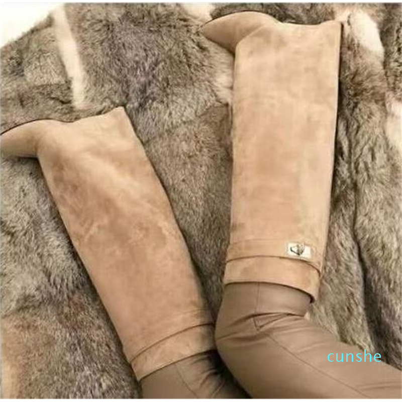 boots designer Sexy Suede Shark Lock Fold-Over Thigh High Belted Boots Pointed Toe Covered Wedge Heel Winter, As picture7
boots designer Sexy Suede Shark Lock Fold-Over Thigh High Belted Boots Pointed Toe Covered Wedge Heel Winter, As picture7