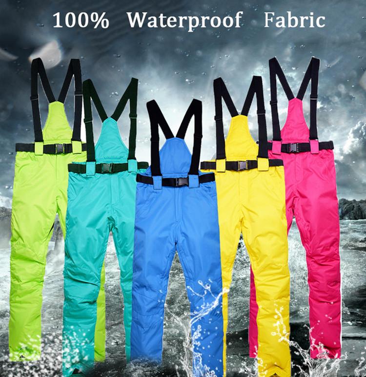 Pantalons pour hommes Snow Bid hiver épais chaud ski hommes femmes amoureux coupe-vent imperméable jarretelle pantalon snowboard plus taille