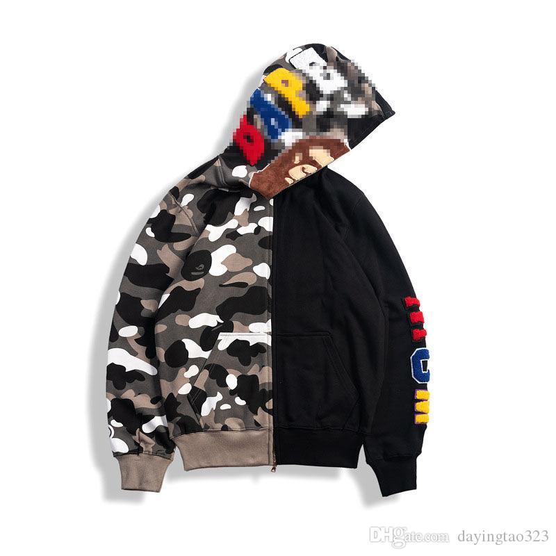 Hot A Bathing Ape Camo Hoodie Shark Head Sweatshirt Windbreaker Jacket Coat, Black
Hot A Bathing Ape Camo Hoodie Shark Head Sweatshirt Windbreaker Jacket Coat, Black