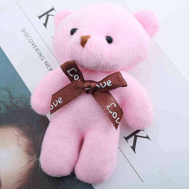 50Pcs/Lot 12cm Bear Plush Toys Mini Teddy Bear Dolls Small Gift for Party Wedding Present Pendant Cute Teddy Doll keychain gifts Y211119