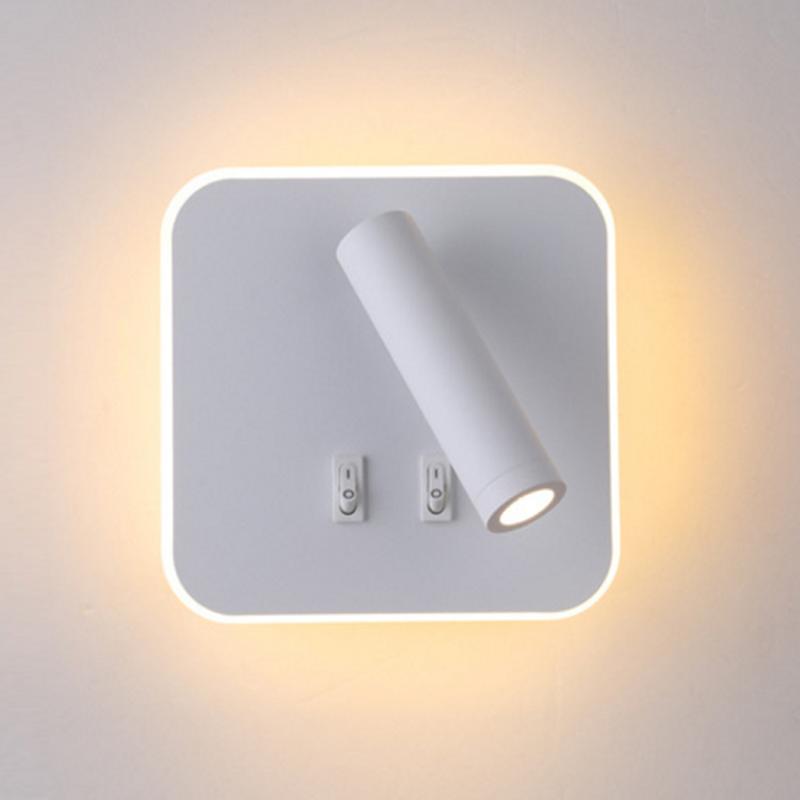 LED Wall Lamp Indoor Modern Bedroom Bedside Lamp Surface Mounted Rotatable Reading Stair Study Porch Sconce Light AC85-265V