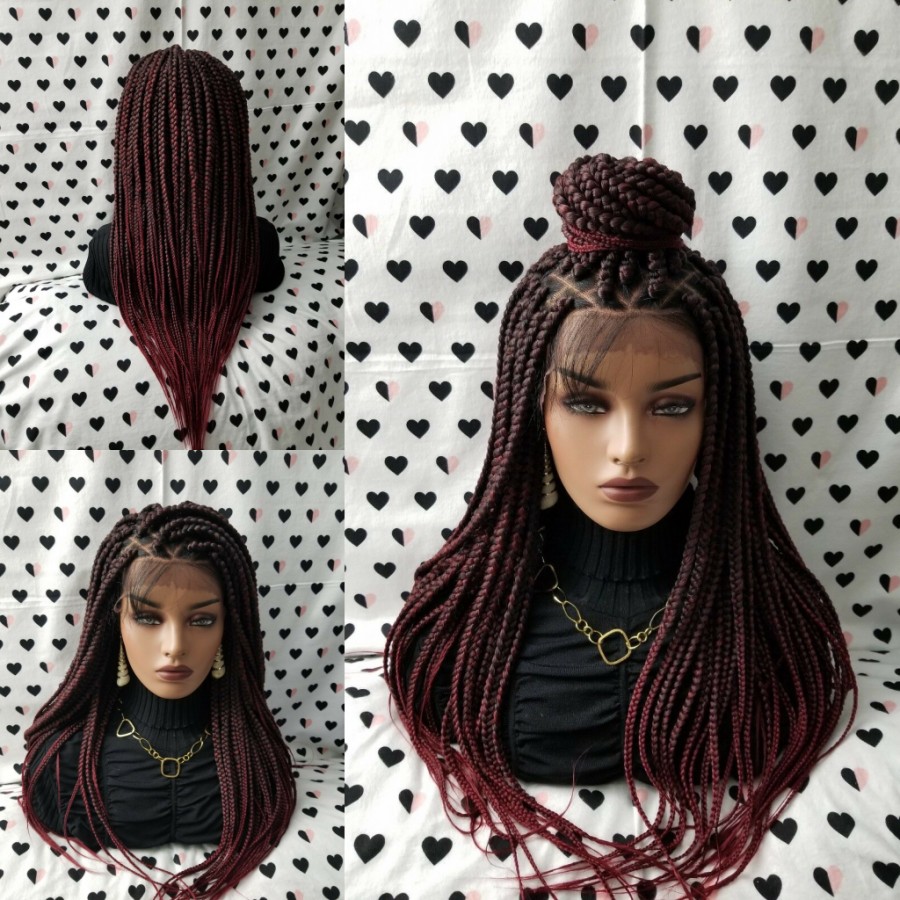 Ombre Red Braided Lace Frontal Wig With Babyhair Crochet Box Braids Hair Handmade Synthetic Wigs For Black Women, Green
Ombre Red Braided Lace Frontal Wig With Babyhair Crochet Box Braids Hair Handmade Synthetic Wigs For Black Women, Green