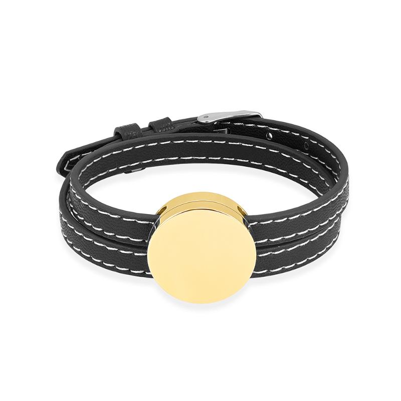 Bangle Cremation Bracelet For Ashes Stainless Steel Golden Round Locket Adjustable Leather Band Custom Memorial Urn Jewelry
Bangle Cremation Bracelet For Ashes Stainless Steel Golden Round Locket Adjustable Leather Band Custom Memorial Urn Jewelry