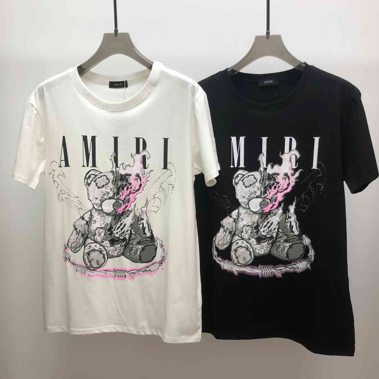 Summer Amiry Short Sleeve Top MenT-shirt bear print cotton round neck Pullover trendy brand tee, White
Summer Amiry Short Sleeve Top MenT-shirt bear print cotton round neck Pullover trendy brand tee, White