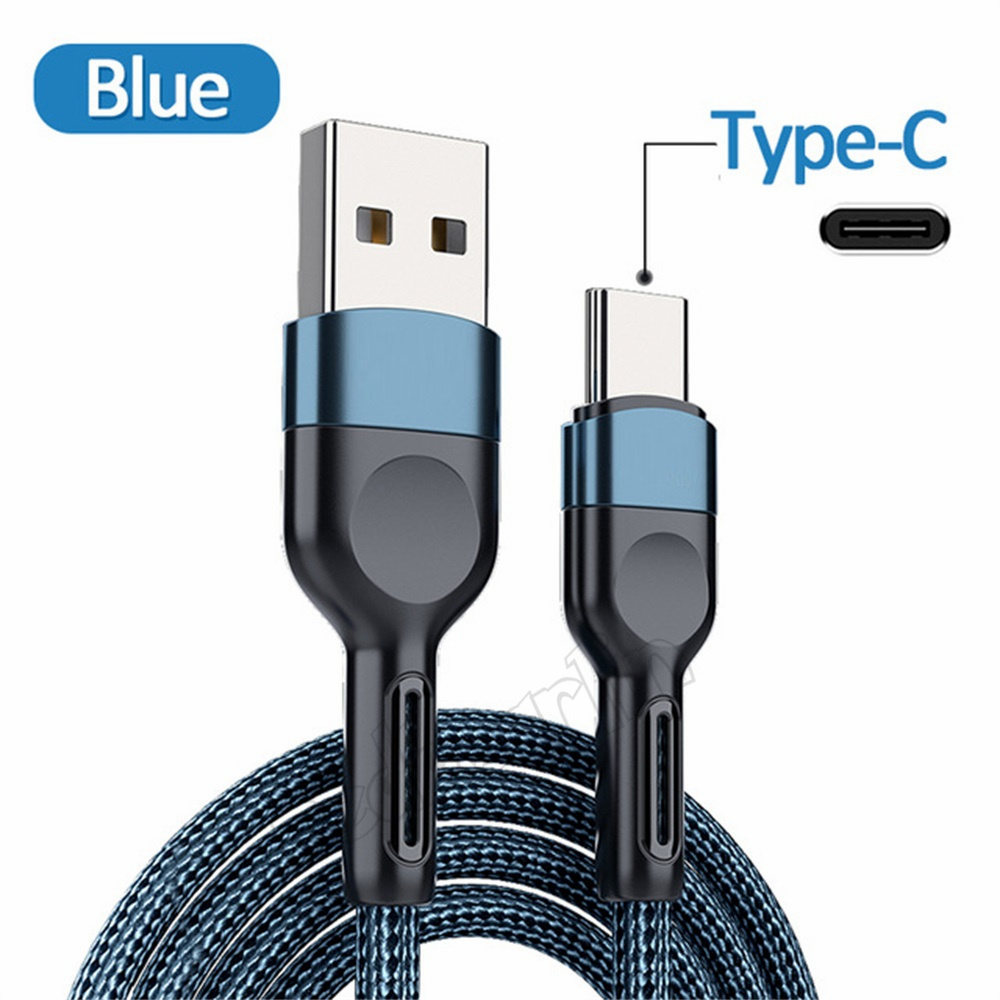 Fast Quick Charger cables Aluminum Alloy 3A 1m 2m Type c micro 5pin Braided Data Cable For Samsung S10 S20 htc lg android phone