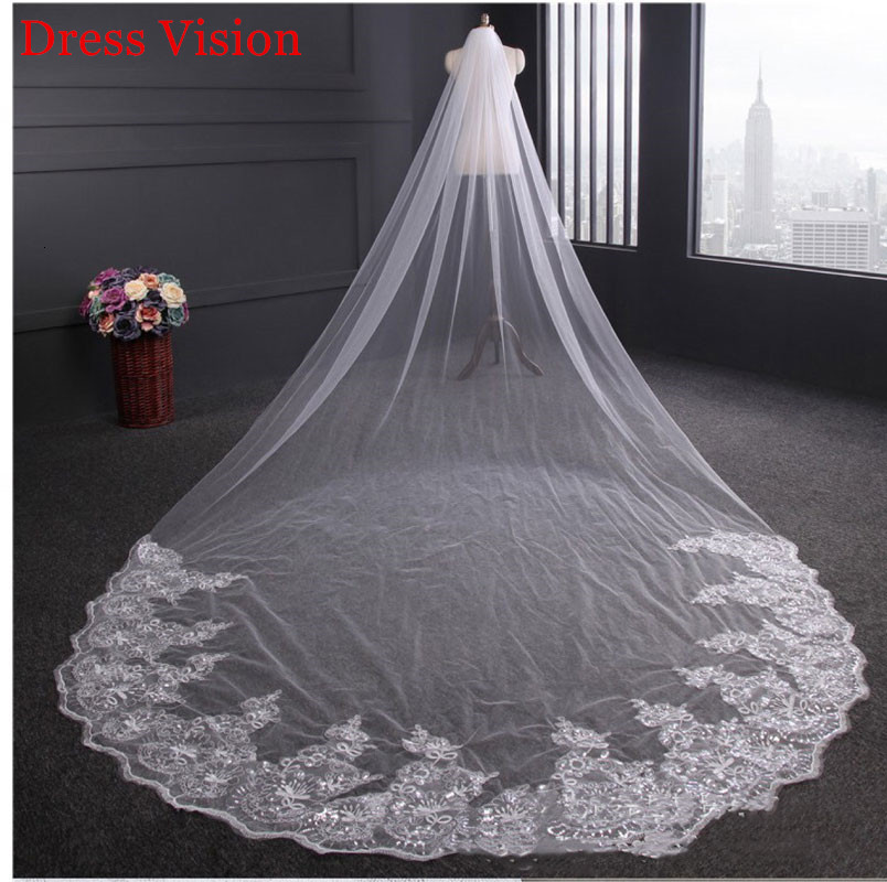 2021 Light Ivory White Lace Appliques Elegant Wedding Accessories Long Bridal Veil with Comb Vestido De Noiva Hhyd
2021 Light Ivory White Lace Appliques Elegant Wedding Accessories Long Bridal Veil with Comb Vestido De Noiva Hhyd