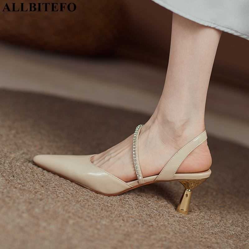 ALLBITEFO Pointed Toe Expose The Heel Genuine Leather Women Heels Sandals Fashion Beautiful Sexy Girls Shoes Sandals For Girls 210611, As picture
ALLBITEFO Pointed Toe Expose The Heel Genuine Leather Women Heels Sandals Fashion Beautiful Sexy Girls Shoes Sandals For Girls 210611, As picture