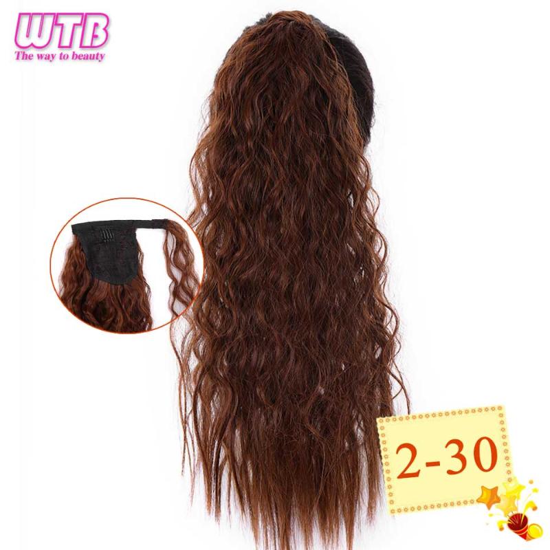 Synthetic Wigs WTB Long Corn Curly Wrap Around Ponytail For Women Hair Black Brown High Temperature Fiber Hairpieces