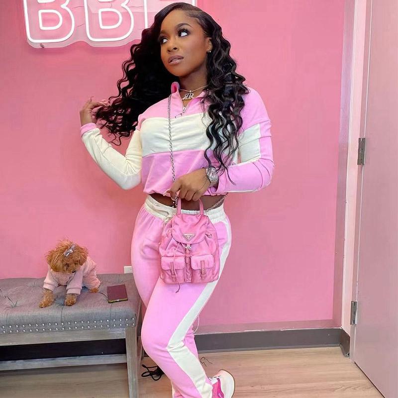 Women' Two Piece Pants Patchwork Tracksuit Women Set Autumn Outfits Sports Zipper Sweatshirts And Long Sportswear Sweat Suit, Black
Women' Two Piece Pants Patchwork Tracksuit Women Set Autumn Outfits Sports Zipper Sweatshirts And Long Sportswear Sweat Suit, Black