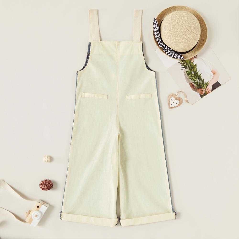 Spring and Summer Autumn Stylish Denim Strap Pants Bottoms Jeans for Girl Kids Clothes 210528