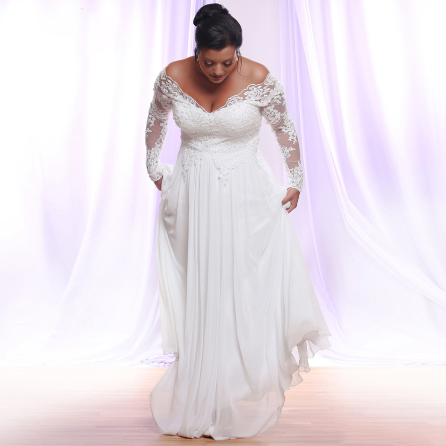 2021 New Hot Long Sleeves Chiffon Es Plus Size Deep V-neck Applique Beach Wedding Gowns Vestido De Mariage 3glm, White
2021 New Hot Long Sleeves Chiffon Es Plus Size Deep V-neck Applique Beach Wedding Gowns Vestido De Mariage 3glm, White