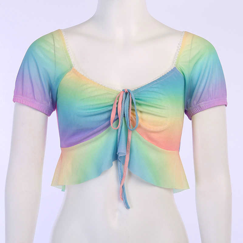 V Neck Top And Sexy Boobs Indie Tops Crop Womens Corpio De Mujer Blusas Sexys Ladies Lace Up Polyester Solid Lace 210625