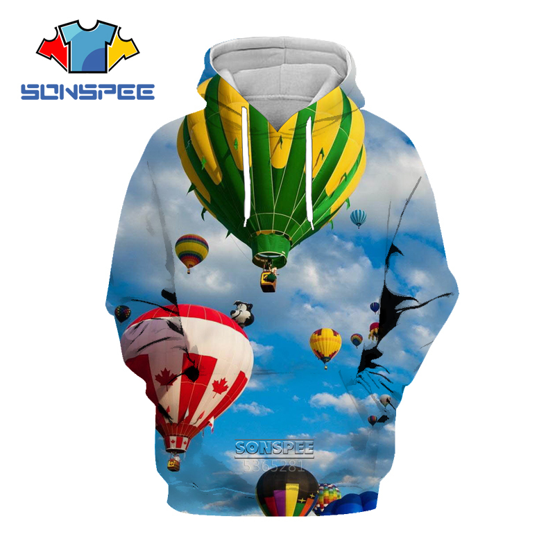 SONSPEE Skydiving 3D Print Men Women Hoodie Hip Hop Excitement Long Sleeve Sweatshirt Coat Paraglider Glider Men's Pullover Tops 201113