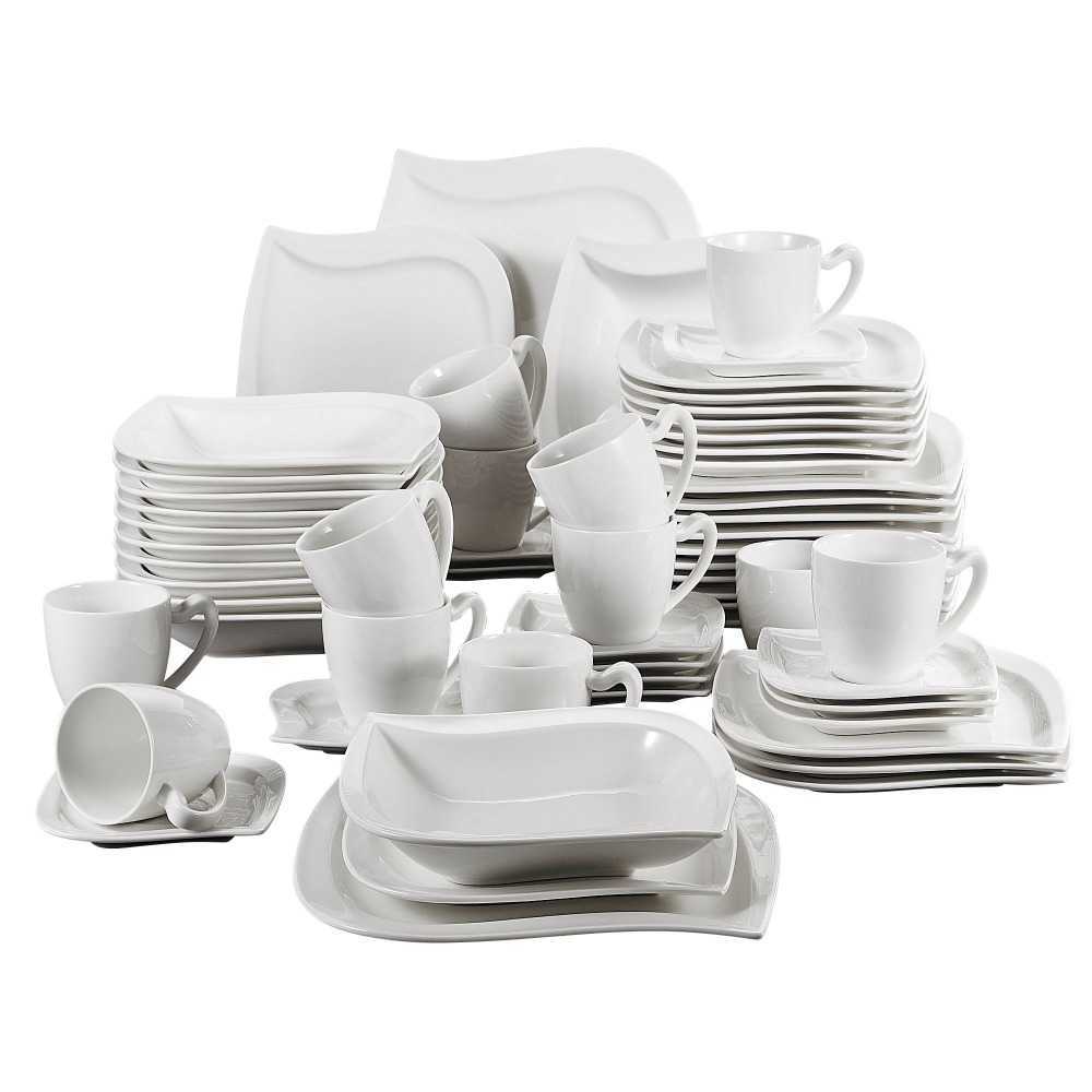 MALACASA Elvira 60 Piece White Porcelain Tableware Dinner Set with 12*Cups Saucers Dessert Soup Dinner Plate Set for 12 Person 210706
MALACASA Elvira 60 Piece White Porcelain Tableware Dinner Set with 12*Cups Saucers Dessert Soup Dinner Plate Set for 12 Person 210706
