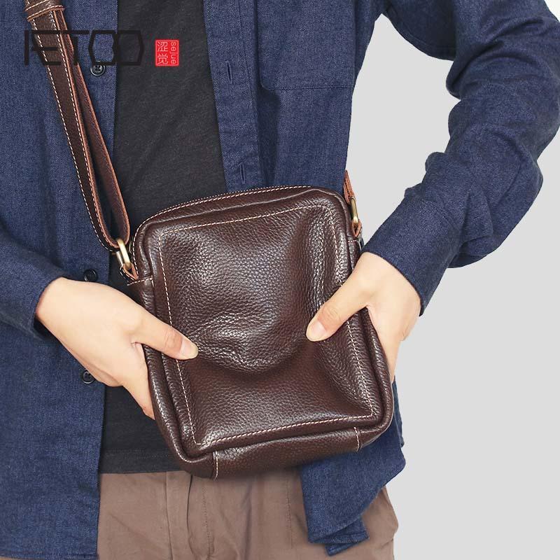 HBP AETOO Cowhide Small Bag Spring and Summer First Layer Leather