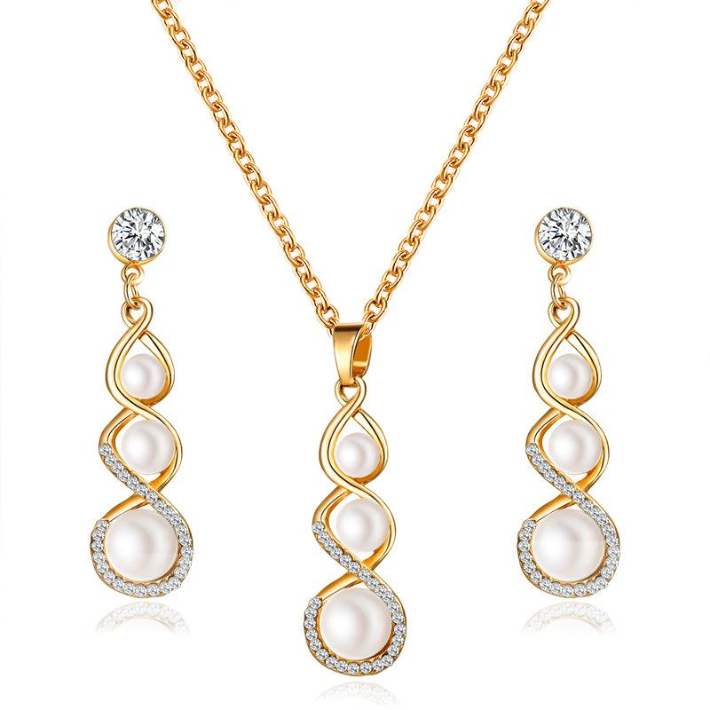 Earrings & Necklace Luoler Alloy Earring Jewelry Sets Pearl Imitation Rhinestone Two-piece Bride Necklaces Wedding Fashion 51cm, Silver
Earrings & Necklace Luoler Alloy Earring Jewelry Sets Pearl Imitation Rhinestone Two-piece Bride Necklaces Wedding Fashion 51cm, Silver