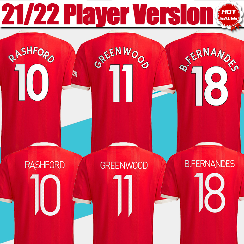 Football Jerseys player version 25 SANCHO #11 GREENWOOD Home Red Soccer Jersey 21/22 #18 B.FERNANDES #10 RASHFORD #6 POGBA #23 SHAW Adult Fo, Black;yellow 
Football Jerseys player version 25 SANCHO #11 GREENWOOD Home Red Soccer Jersey 21/22 #18 B.FERNANDES #10 RASHFORD #6 POGBA #23 SHAW Adult Fo, Black;yellow