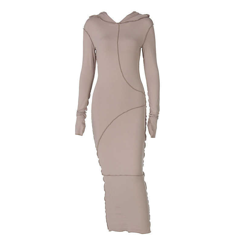 Women Hooded Dress Fashion Reverse Side Long Sleeve T Shirt Dresses Designers Casual Plus Size Fall Winter Lady Clothes 6colors