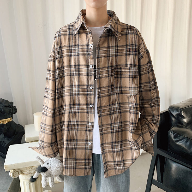 2021 New Autumn Cotton Plaid Men's Fashion Retro Casual Shirt Men Streetwear Loose Korean Long-sleeved Shirts Mens -2xl Glwu, Blue
2021 New Autumn Cotton Plaid Men's Fashion Retro Casual Shirt Men Streetwear Loose Korean Long-sleeved Shirts Mens -2xl Glwu, Blue